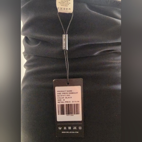 NEW Relleciga Black Strapless Swimsuit Womens Size M - Picture 8 of 9